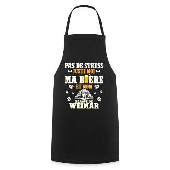 Bière Papa Chien Braque De Weimar - Tablier de cuisine - noir - Devant - AI Model Male 185 dark (185cm)