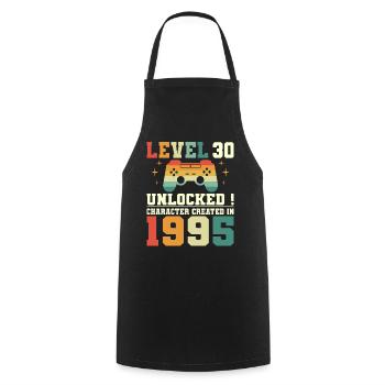 Niveau 30 Anniversaire Gamer 30 Ans - Tablier de cuisine - noir - Devant - AI Model Male 185 dark (185cm)