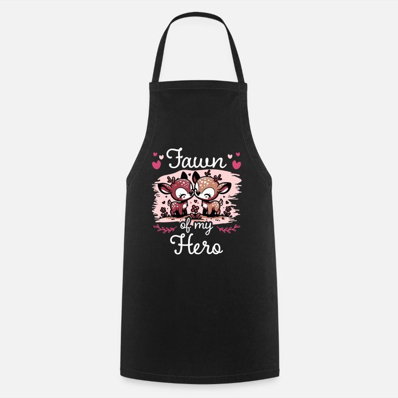 Faon Amour Idée Romantique Couple - Tablier de cuisine - noir