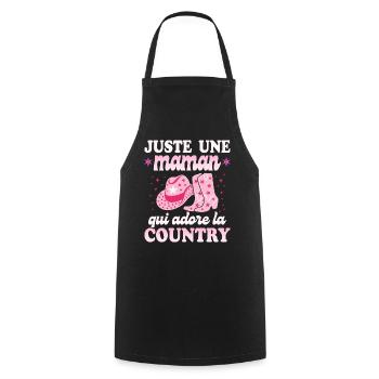 Femme Maman Danse Country Western - Tablier de cuisine - noir - Devant - AI Model Male 185 dark (185cm)