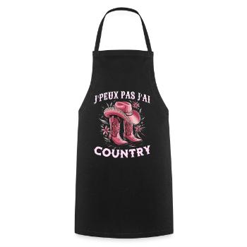 Femme Humour Danse Country Western - Tablier de cuisine - noir - Devant - AI Model Male 185 dark (185cm)