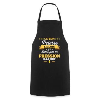 Peintre Lillois Lille Humour Peintre - Tablier de cuisine - noir - Devant - AI Model Male 185 dark (185cm)