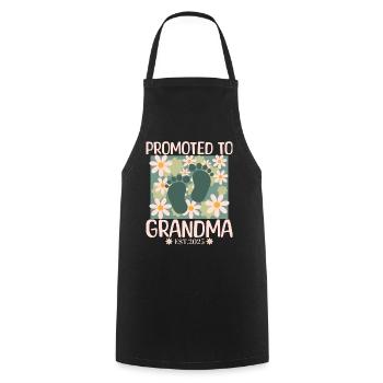 Promoted to Grandma 2025 Soon to be Granny - Cooking Apron - black - Front - AI Model Male 185 dark (185cm)