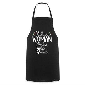 Positives Mädchen Italienische Frau - Kochschürze - Schwarz - Vorne - AI Model Male 185 dark (185cm)