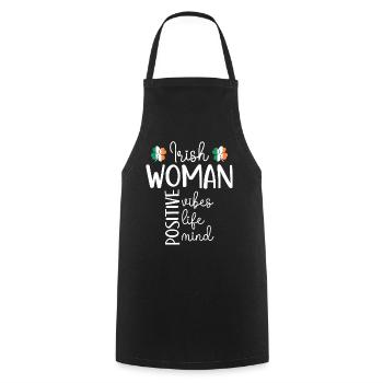 Fille Positive Femme Irlandaise - Tablier de cuisine - noir - Devant - AI Model Male 185 dark (185cm)