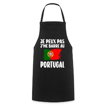 J'Me Barre au Portugal Voyage Cadeau - Tablier de cuisine - noir - Devant - AI Model Male 185 dark (185cm)