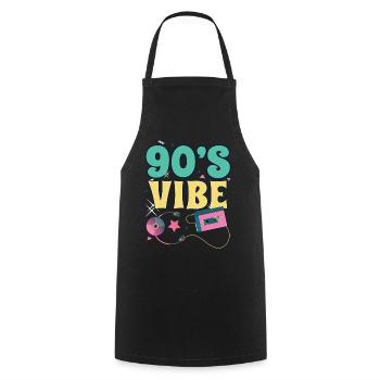 90s 90s Retro Gift - Cooking Apron - black - Front - AI Model Male 185 dark (185cm)