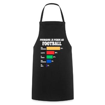 Humour Foot Joueur Football - Tablier de cuisine - noir - Devant - AI Model Male 185 dark (185cm)