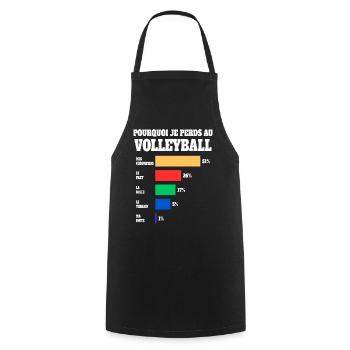 Maillot Humour Joueur Volleyball - Tablier de cuisine - noir - Devant - AI Model Male 185 dark (185cm)