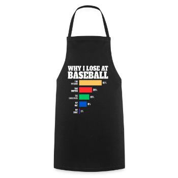 Baseball Player Humor Baseball - Cooking Apron - black - Front - AI Model Male 185 dark (185cm)