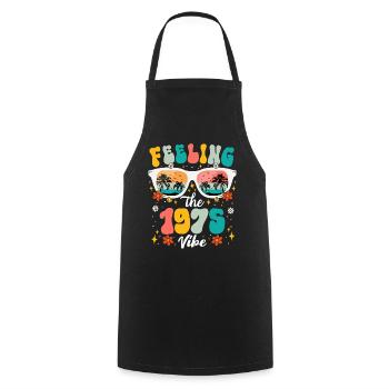 50th Anniversary Woman 1975 50 Years Anniversary - Cooking Apron - black - Front - AI Model Male 185 dark (185cm)