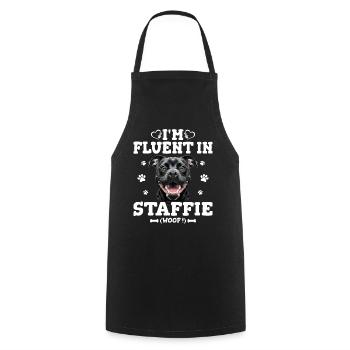 Parler Le Staffie Cadeau Humour Chien Staffie - Tablier de cuisine - noir - Devant - AI Model Male 185 dark (185cm)