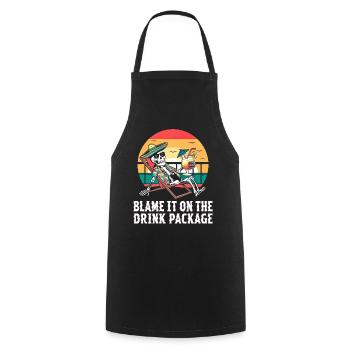 Squelette Humour Croisière Vacances - Tablier de cuisine - noir - Devant - AI Model Male 185 dark (185cm)