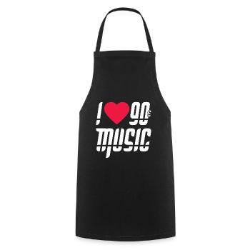 Love heart 90s music gift - Cooking Apron - black - Front - AI Model Male 185 dark (185cm)