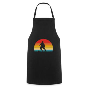 Football Player Retro Style Silhouette Gift - Cooking Apron - black - Front - AI Model Male 185 dark (185cm)