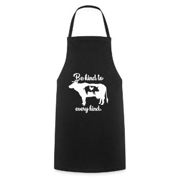 Be kind to every kind of vegan gift - Cooking Apron - black - Front - AI Model Male 185 dark (185cm)