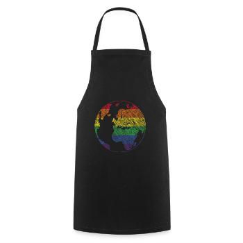 cadeau de fierté mondiale lgbt - Tablier de cuisine - noir - Devant - AI Model Male 185 dark (185cm)