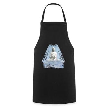 buddha 1 - Cooking Apron - black - Front - AI Model Male 185 dark (185cm)