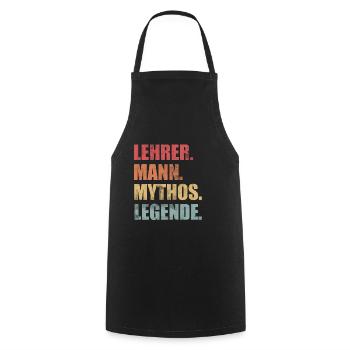 Lehrer Mann Mythos Legende Vintage - Kochschürze - Schwarz - Vorne - AI Model Male 185 dark (185cm)