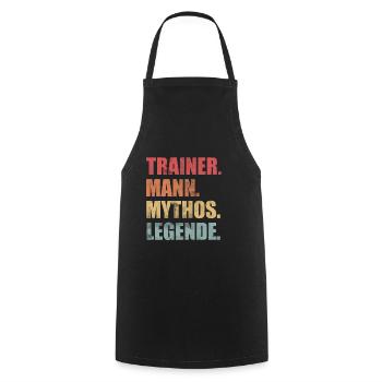Trainer Mann Mythos Legende Vintage - Kochschürze - Schwarz - Vorne - AI Model Male 185 dark (185cm)