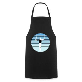 Gymnastics, Gymnasts on Rings, Gymnastics - Cooking Apron - black - Front - AI Model Male 185 dark (185cm)