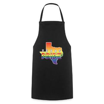 Regenbogen-Design Texas-Karte für stolze LGBT+ - Kochschürze - Schwarz - Vorne - AI Model Male 185 dark (185cm)