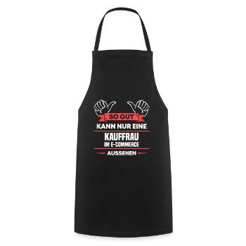 Kauffrau E-Commerce Design für stolze Handwerker - Kochschürze - Schwarz - Vorne - AI Model Male 185 dark (185cm)
