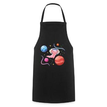 Axolotl Astronaut Design for Axolotl Lovers - Cooking Apron - black - Front - AI Model Male 185 dark (185cm)