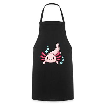 Leucistic Axolotl Design for Axolotl Lovers - Cooking Apron - black - Front - AI Model Male 185 dark (185cm)