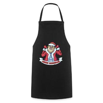Cadeaux de Noël Noël - Tablier de cuisine - noir - Devant - AI Model Male 185 dark (185cm)