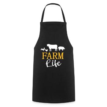 Farm life farmer farmer cow chicken pig - Cooking Apron - black - Front - AI Model Male 185 dark (185cm)