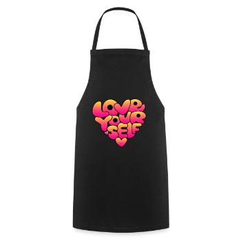 Liebe dich selbst Vintage - Kochschürze - Schwarz - Vorne - AI Model Male 185 dark (185cm)