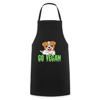 Dog design for proud vegans - Cooking Apron - black - Front - AI Model Male 185 dark (185cm)