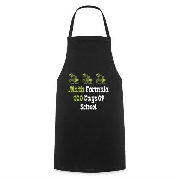 Math Formula 100 Days of School - Cooking Apron - black - Front - AI Model Male 185 dark (185cm)