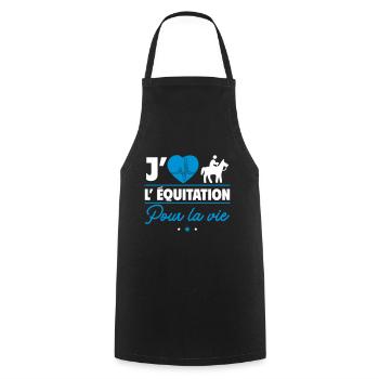 J'aime l'équitation pour la vie - Tablier de cuisine - noir - Devant - AI Model Male 185 dark (185cm)