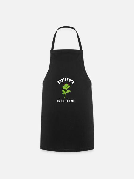 La coriandre est le diable | Cadeau drôle pour coriandre - Tablier de cuisine - noir