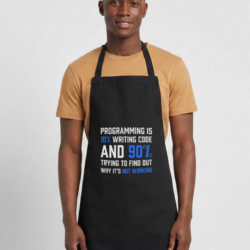 Programmeur-cadeau "La programmation, c'est l'écriture de code à 10%" Tablier de cuisine