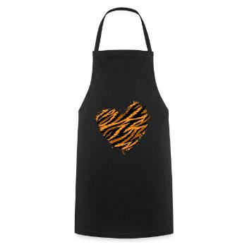 Tigerherz-Design für Tiger-Fans - Kochschürze - Schwarz - Vorne - AI Model Male 185 dark (185cm)