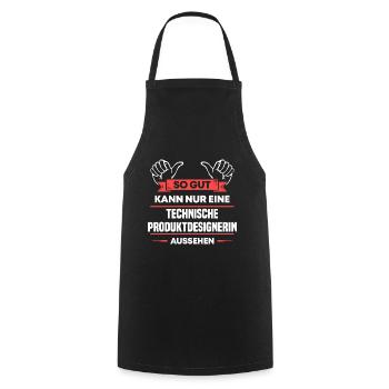 Technische Produktdesignerin Design für Handwerker - Kochschürze - Schwarz - Vorne - AI Model Male 185 dark (185cm)