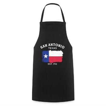 San Antonio est 1718 Design for proud San - Cooking Apron - black - Front - AI Model Male 185 dark (185cm)