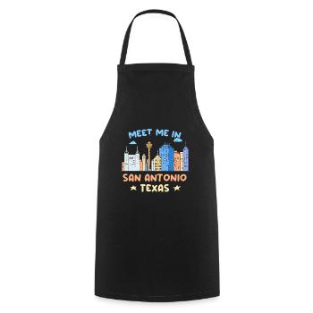 Meet Me in San Antonio Design for Proud - Cooking Apron - black - Front - AI Model Male 185 dark (185cm)