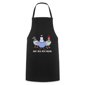 Cooles Don't Mess Pigeons Design für Taubenfans - Kochschürze - Schwarz - Vorne - AI Model Male 185 dark (185cm)