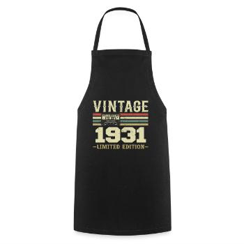 Vintage 1931 Retro 1931 Birthday Gift - Cooking Apron - black - Front - AI Model Male 185 dark (185cm)