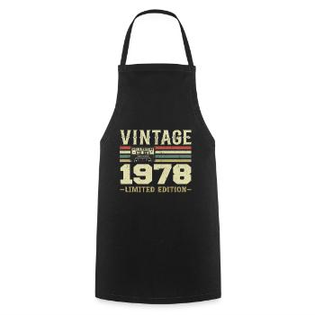 Vintage 1978 Retro 1978 Birthday Gift - Cooking Apron - black - Front - AI Model Male 185 dark (185cm)