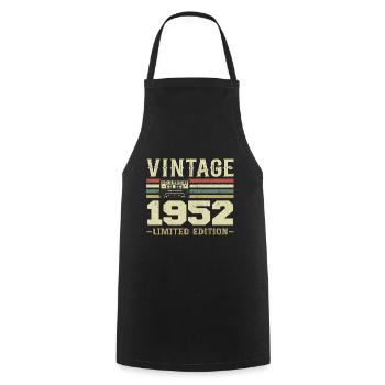 Vintage 1952 Rétro Cadeau D’anniversaire 1952 - Tablier de cuisine - noir - Devant - AI Model Male 185 dark (185cm)