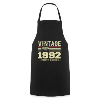 Vintage 1992 Retro 1992 Birthday Gift - Cooking Apron - black - Front - AI Model Male 185 dark (185cm)