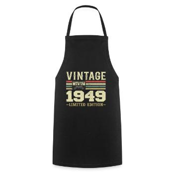 Vintage 1949 Retro 1949 Birthday Gift - Cooking Apron - black - Front - AI Model Male 185 dark (185cm)