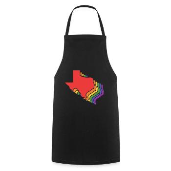 Regenbogenkarten Design für stolze LGBT+ Texaner - Kochschürze - Schwarz - Vorne - AI Model Male 185 dark (185cm)