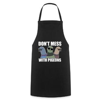 Don't Mess With Pigeons Design für Taubenliebhaber - Kochschürze - Schwarz - Vorne - AI Model Male 185 dark (185cm)