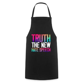 Truth the New Hate Speech - Kochschürze - Schwarz - Vorne - AI Model Male 185 dark (185cm)